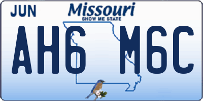 MO license plate AH6M6C