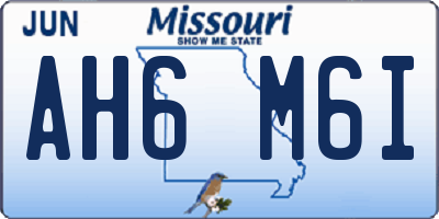 MO license plate AH6M6I