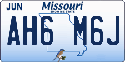 MO license plate AH6M6J