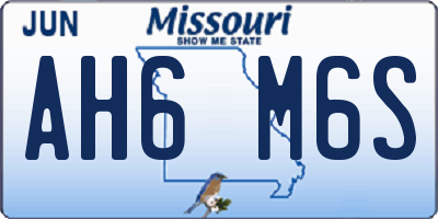 MO license plate AH6M6S
