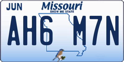 MO license plate AH6M7N