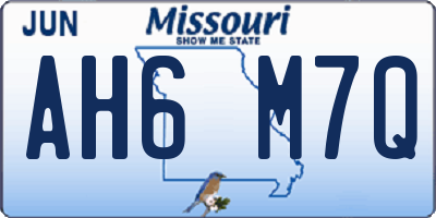 MO license plate AH6M7Q