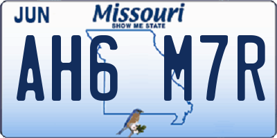 MO license plate AH6M7R