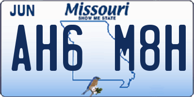MO license plate AH6M8H