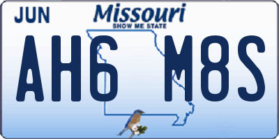 MO license plate AH6M8S