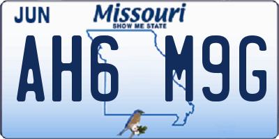 MO license plate AH6M9G