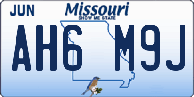 MO license plate AH6M9J