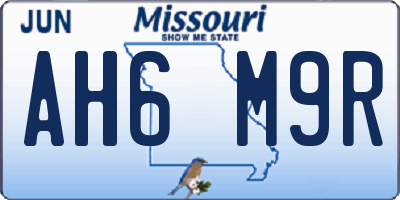 MO license plate AH6M9R