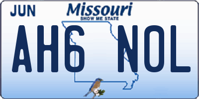 MO license plate AH6N0L