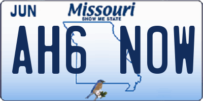 MO license plate AH6N0W