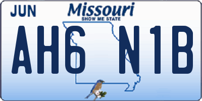 MO license plate AH6N1B