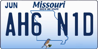 MO license plate AH6N1D