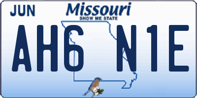 MO license plate AH6N1E