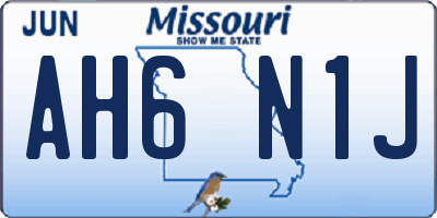 MO license plate AH6N1J