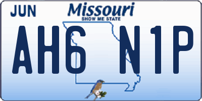 MO license plate AH6N1P