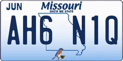 MO license plate AH6N1Q