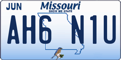 MO license plate AH6N1U