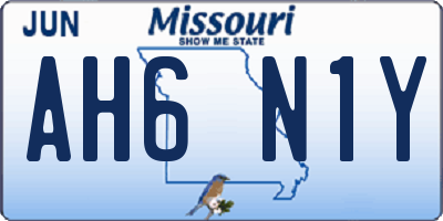 MO license plate AH6N1Y