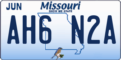 MO license plate AH6N2A