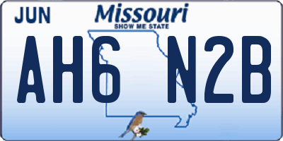 MO license plate AH6N2B