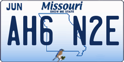 MO license plate AH6N2E