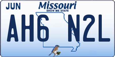 MO license plate AH6N2L