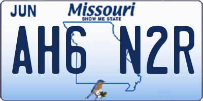 MO license plate AH6N2R