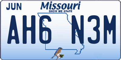 MO license plate AH6N3M