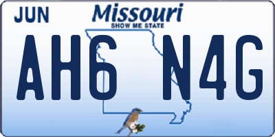 MO license plate AH6N4G