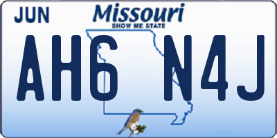 MO license plate AH6N4J