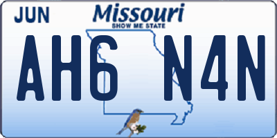MO license plate AH6N4N