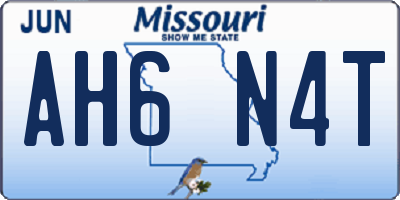 MO license plate AH6N4T