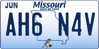 MO license plate AH6N4V