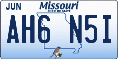 MO license plate AH6N5I