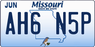 MO license plate AH6N5P