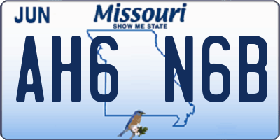 MO license plate AH6N6B