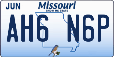 MO license plate AH6N6P