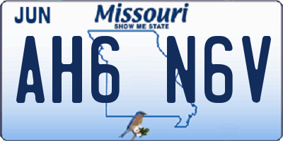 MO license plate AH6N6V