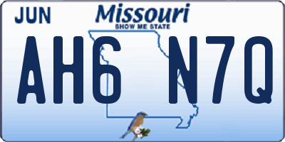 MO license plate AH6N7Q