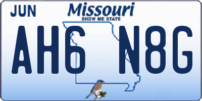 MO license plate AH6N8G