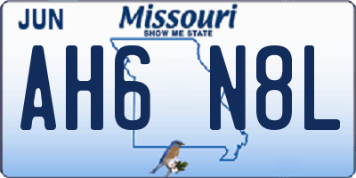 MO license plate AH6N8L