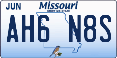 MO license plate AH6N8S