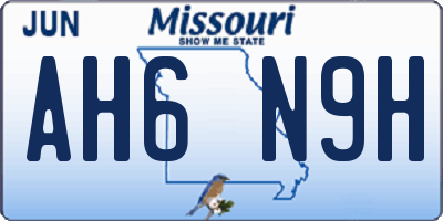 MO license plate AH6N9H