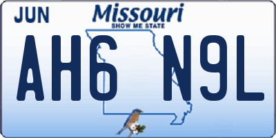 MO license plate AH6N9L