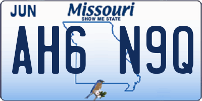 MO license plate AH6N9Q