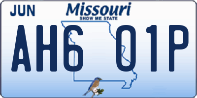 MO license plate AH6O1P