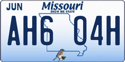 MO license plate AH6O4H
