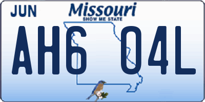 MO license plate AH6O4L