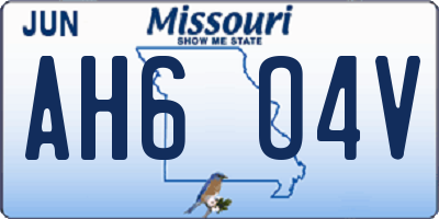 MO license plate AH6O4V