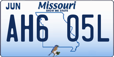 MO license plate AH6O5L